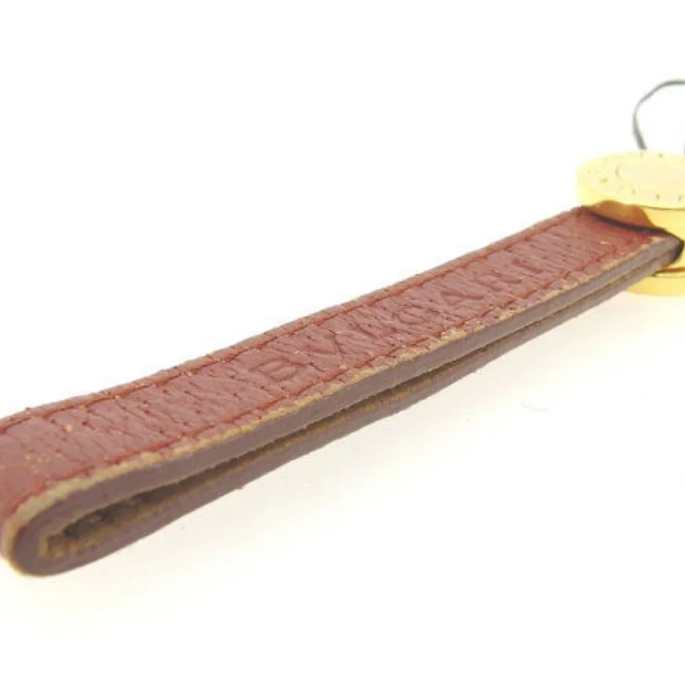 Bvlgari Cell phone strap Gold Brown Woman Authentic Used